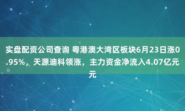 实盘配资公司查询 粤港澳大湾区板块6月23日涨0.95%，天源迪科领涨，主力资金净流入4.07亿元